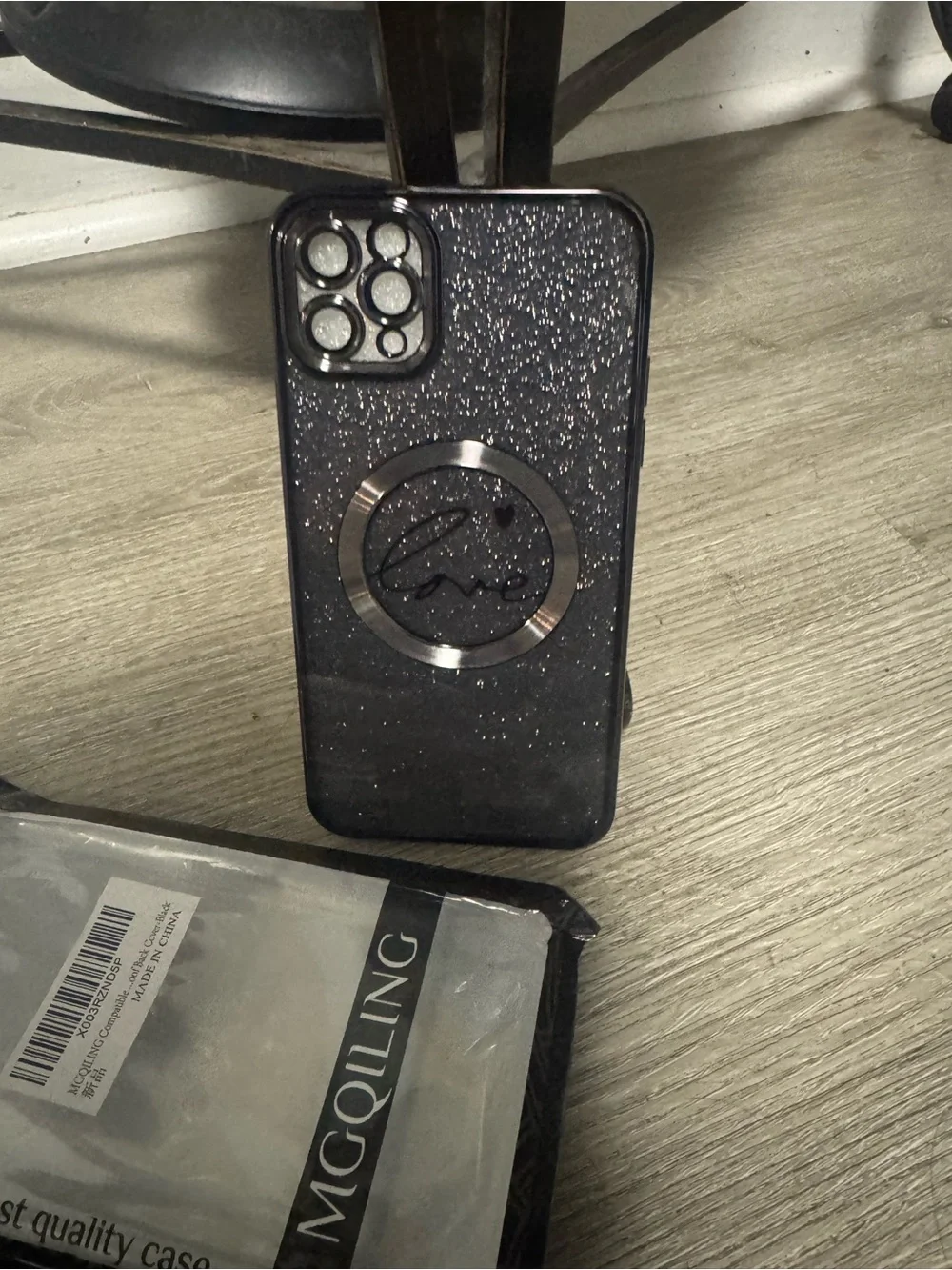 ***2/$15*** Sparkle Black Protective Phone Case with Ring Grip
